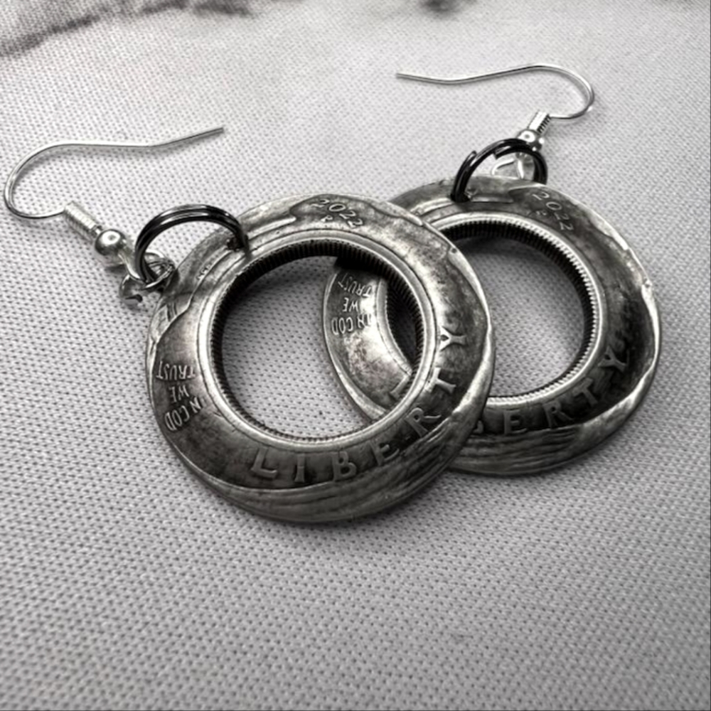 Inside-out Quarter Earrings